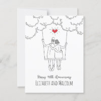 40th Ruby Wedding Anniversary Red Heart Swing