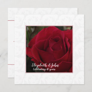 40th Ruby Wedding Anniversary red rose invitation