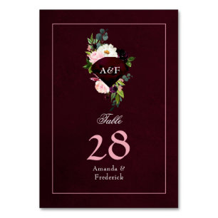 40th Ruby Wedding Anniversary Table Number