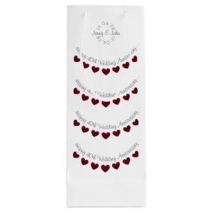 40th Ruby Wedding Anniversary wine gift bag