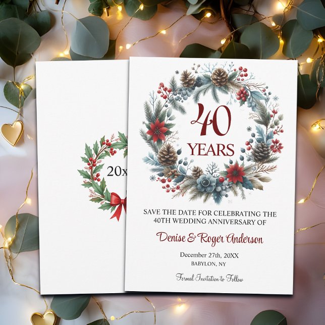 40th Ruby Wedding Anniversary Winter Save The Date (Creator Uploaded)