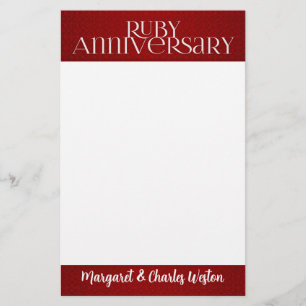 40th Ruby Wedding Annivsersary Custom Stationery