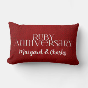 40th Ruby Wedding Annivsersary Lumbar Cushion