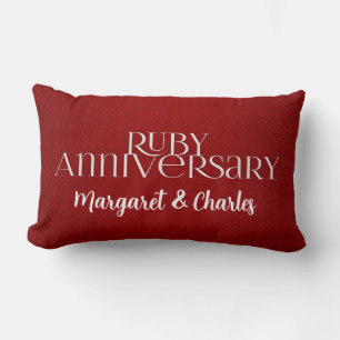 40th Ruby Wedding Annivsersary  Photo Lumbar Cushion