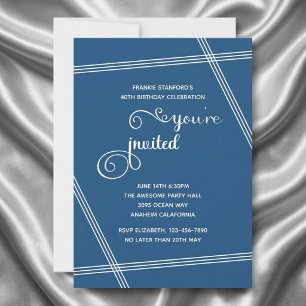 40th Simple Modern Elegant Birthday Party Invites