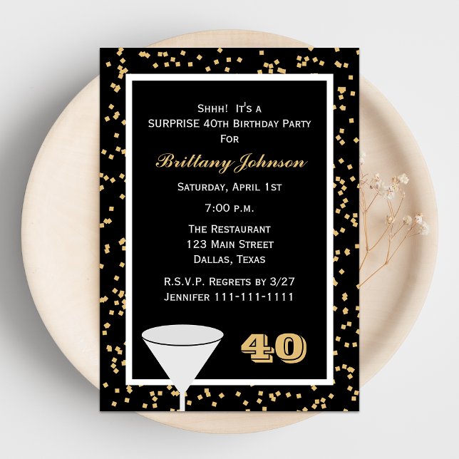 40th Surprise Birthday Party Invitation (Creator Uploaded)