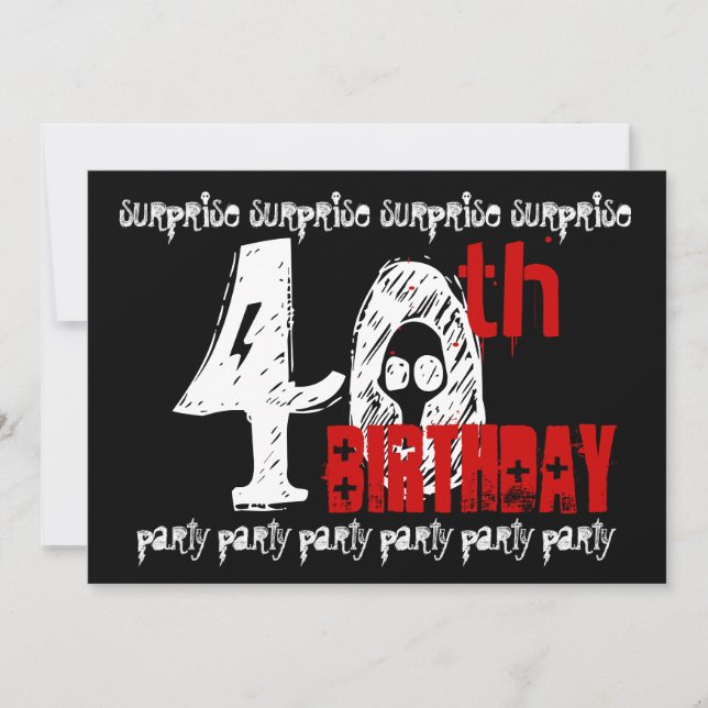 40th SURPRISE Birthday Party Invitation Template (Front)
