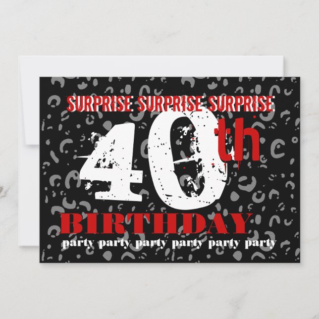 40th SURPRISE Birthday Party Invitation Template (Front)