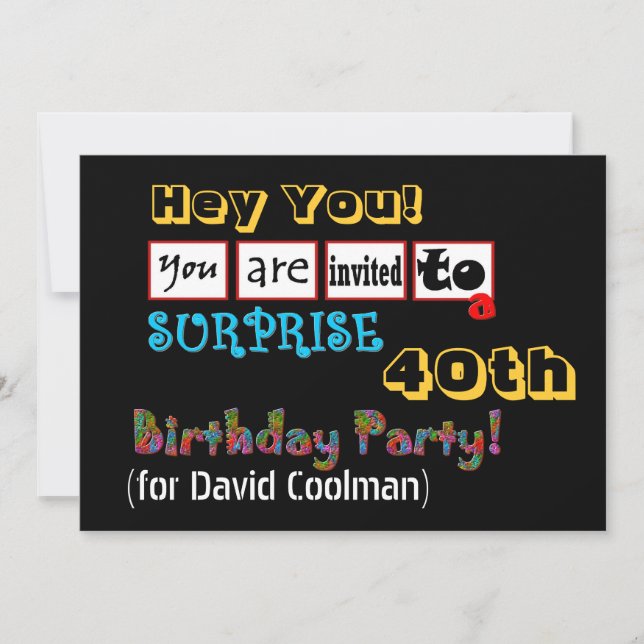 40th SURPRISE Birthday Party Template V01 (Front)