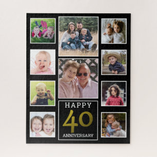 40th Wedding Anniversary 10 Photo Collage Jigsaw Puzzle