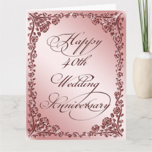 40th Wedding Anniversary 8x5x11 Card