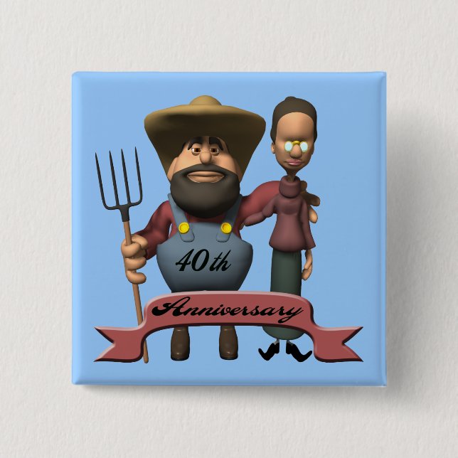 40th Wedding Anniversary Button (Front)