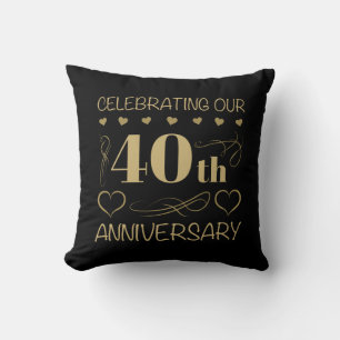 40th Wedding Anniversary Cushion