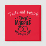 40th Wedding Anniversary Custom Names Ruby Red Magnet<br><div class="desc">Commemorate your fortieth wedding anniversary with this ruby red background,  custom magnet. Personalise the names in black text to your own or the couple celebrating this milestone. Great idea for a party favour too!</div>