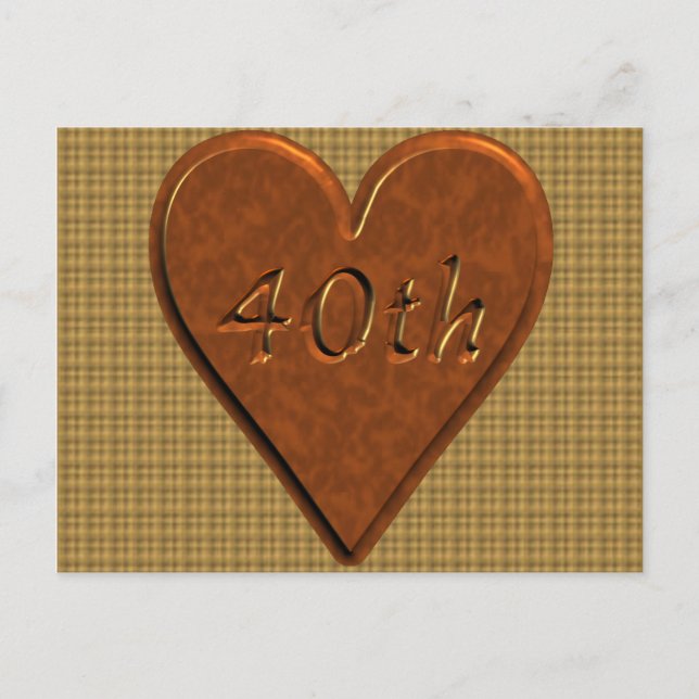 40th Wedding Anniversary Gifts Postcard (Front)