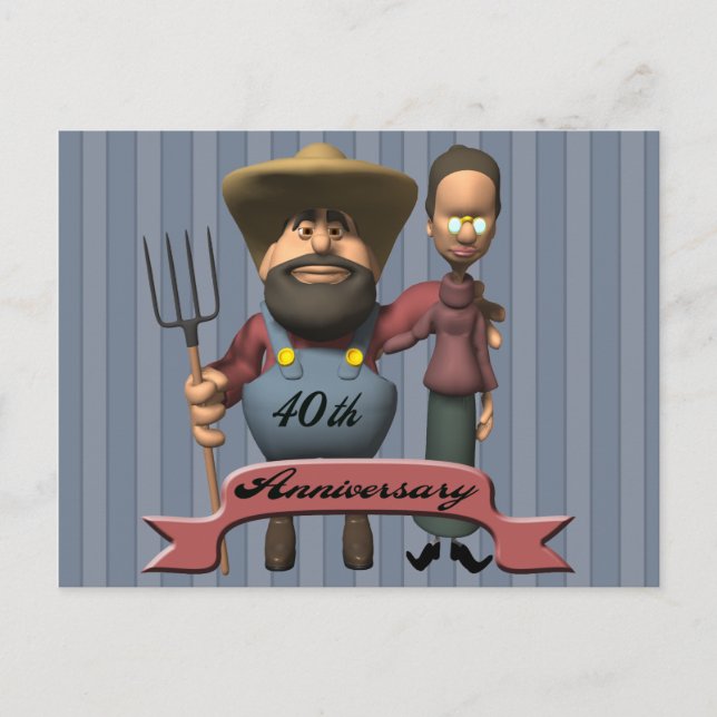 40th Wedding Anniversary Gifts Postcard (Front)