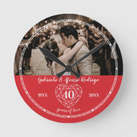 40th Wedding Anniversary heart ruby red