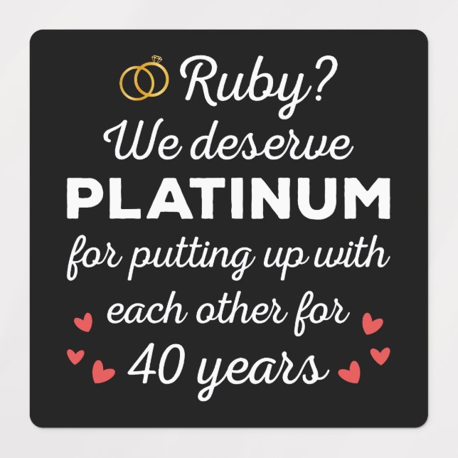 40th Wedding Anniversary I - Ruby Funny Couple (Design 1)
