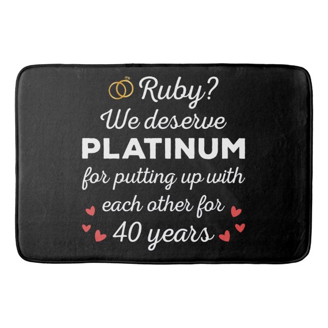 40th Wedding Anniversary I - Ruby Funny Couple Bath Mat (Front)