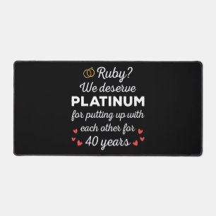 40th Wedding Anniversary I - Ruby Funny Couple Desk Mat
