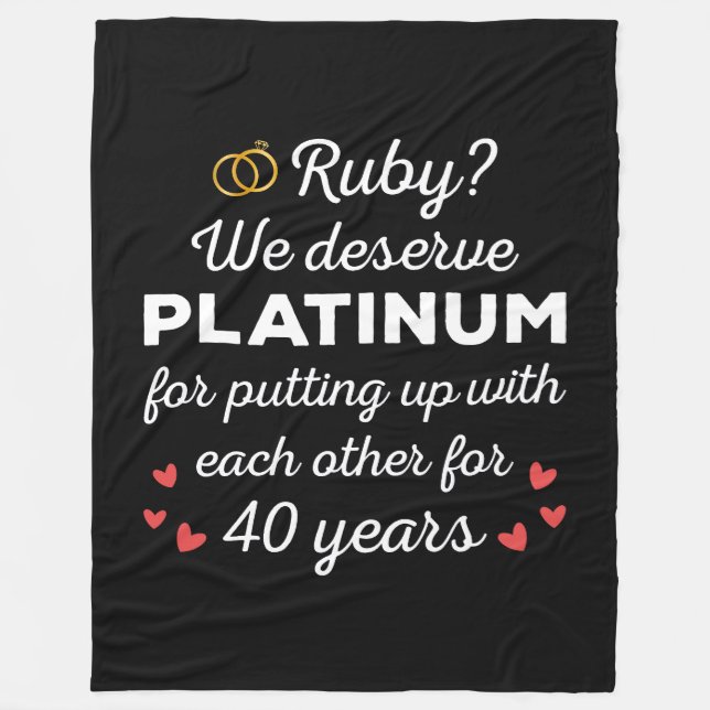 40th Wedding Anniversary I - Ruby Funny Couple Fleece Blanket (Front)