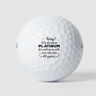 40th Wedding Anniversary I - Ruby Funny Couple Golf Balls