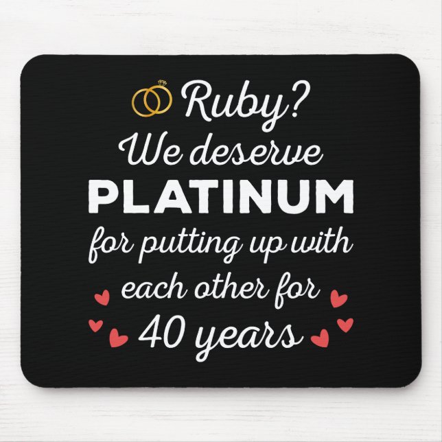40th Wedding Anniversary I - Ruby Funny Couple Mouse Pad (Front)
