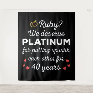 40th Wedding Anniversary I - Ruby Funny Couple Tapestry