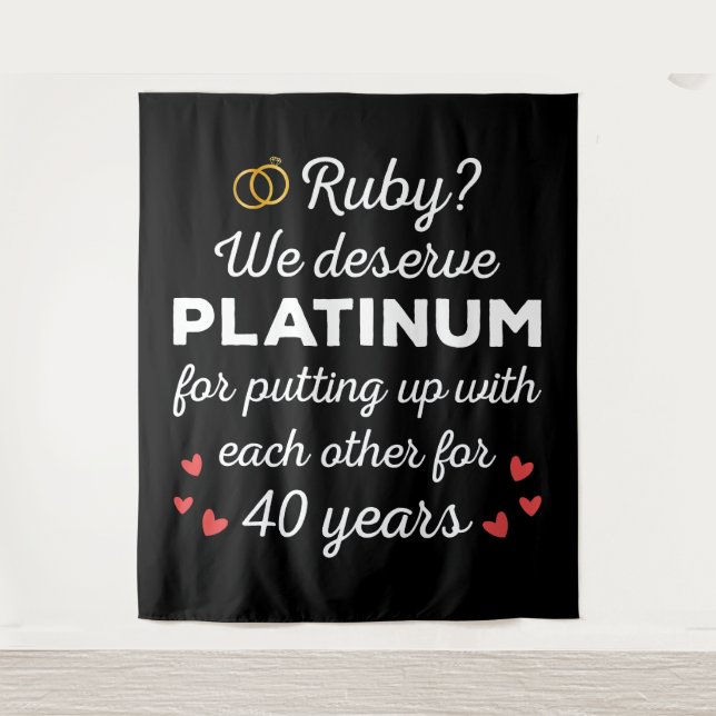 40th Wedding Anniversary I - Ruby Funny Couple Tapestry (Front)