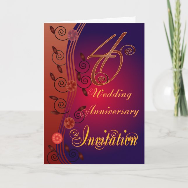 40th Wedding Anniversary Invitation Card (Front)