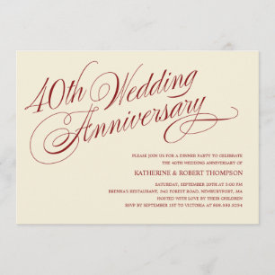 40th Wedding Anniversary Invitations