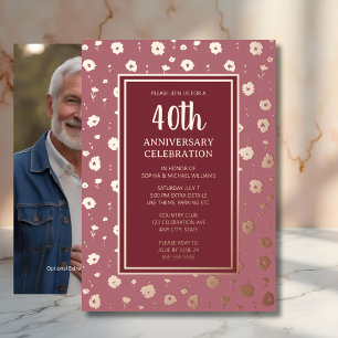 40th Wedding Anniversary Invitations Ruby Rose
