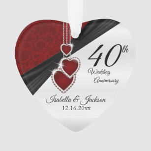 ⭐ 40th Wedding Anniversary Keepsake Design Ornament