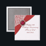 40th Wedding Anniversary Magnet<br><div class="desc">A Digitalbcon Images Design featuring an Ruby Red magnet with a variety of custom images, shapes, patterns, styles and fonts in this one-of-a-kind "Ruby Wedding Anniversary" Magnet. This elegant and attractive design makes the perfect accessory to your reception or party plans for the special Anniversary Couple. It also comes complete...</div>