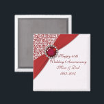 40th Wedding Anniversary Magnet<br><div class="desc">A Digitalbcon Images Design featuring an Ruby Red magnet with a variety of custom images, shapes, patterns, styles and fonts in this one-of-a-kind "Ruby Wedding Anniversary" Magnet. This elegant and attractive design makes the perfect accessory to your reception or party plans for the special Anniversary Couple. It also comes complete...</div>