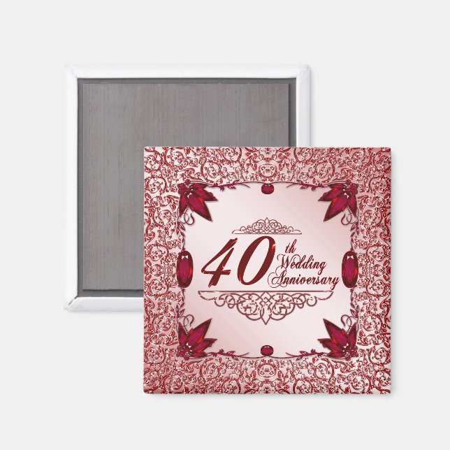 40th Wedding Anniversary Magnet (Front/Back)