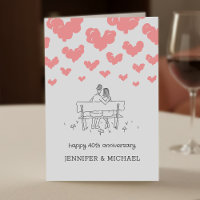 40th Wedding Anniversary Married Couple Hearts