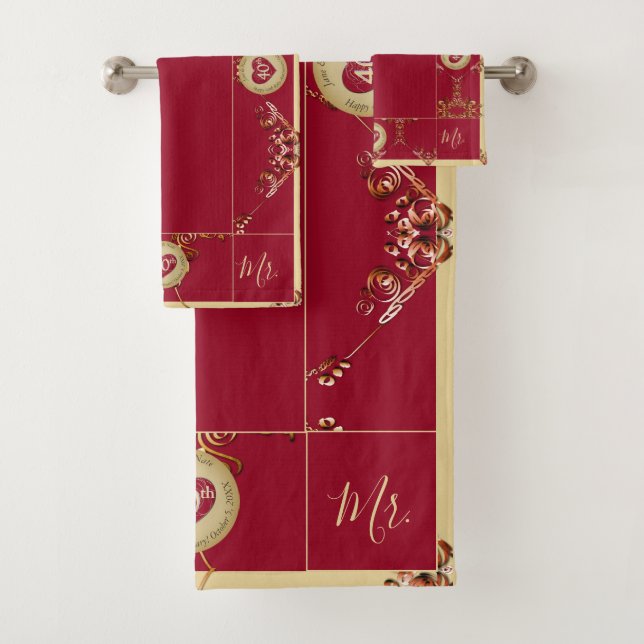 40th Wedding Anniversary Mrs. Bath Towel (Insitu)