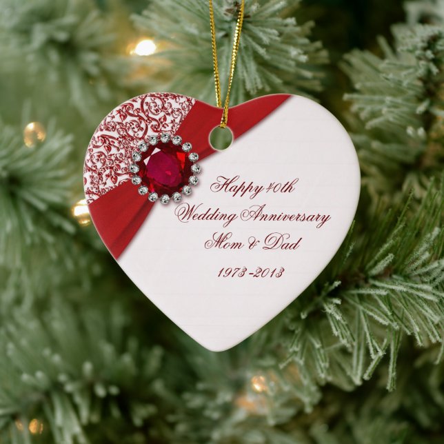 40th Wedding Anniversary Ornament (Tree)