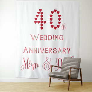 40th Wedding Anniversary Parents Ruby Wedding Tapestry