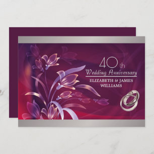 40th Wedding Anniversary Party  Invitation
