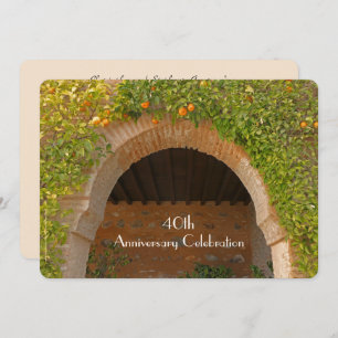 40th Wedding Anniversary Party Rustic Arch Oranges Invitation