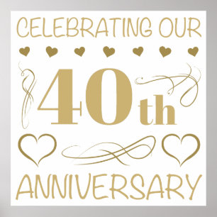40th Wedding Anniversary Poster