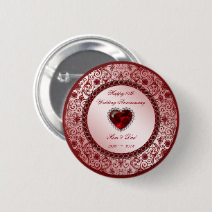 40th Wedding Anniversary Round Button