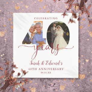 40th Wedding Anniversary Ruby 2 Photo Napkin