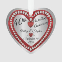40th Wedding Anniversary Ruby Diamonds Keepsake Or