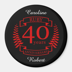 40th Wedding ANNIVERSARY RUBY Magnet