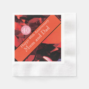 40th Wedding Anniversary Ruby Napkin