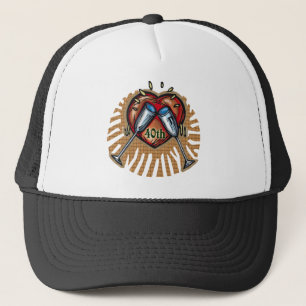 40th wedding anniversary t trucker hat