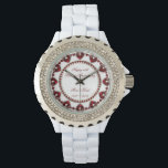 40th Wedding Anniversary Watch<br><div class="desc">A Digitalbcon Images Design featuring a ruby red and white colour theme with a variety of custom images, shapes, patterns, styles and fonts in this one-of-a-kind "Ruby Wedding Anniversary" Watch. This attractive and elegant design comes complete with customisable text lettering and white dot circle frame to signify the hours and...</div>